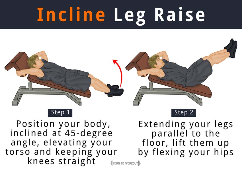 Incline Bench Leg Raises